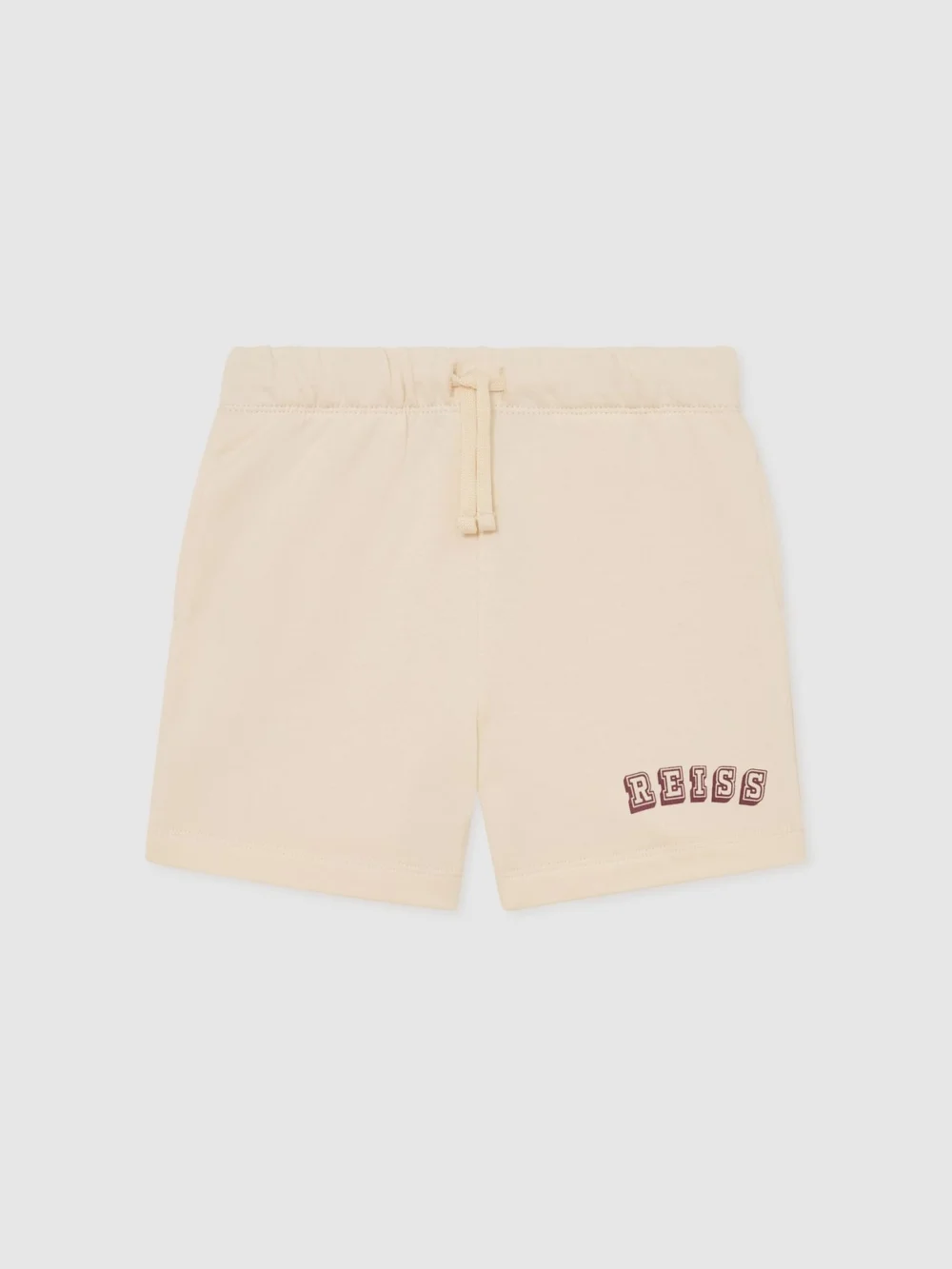 Reiss Off White & Brick 9-13 yrs Cotton Logo Drawstring Shorts, view 2