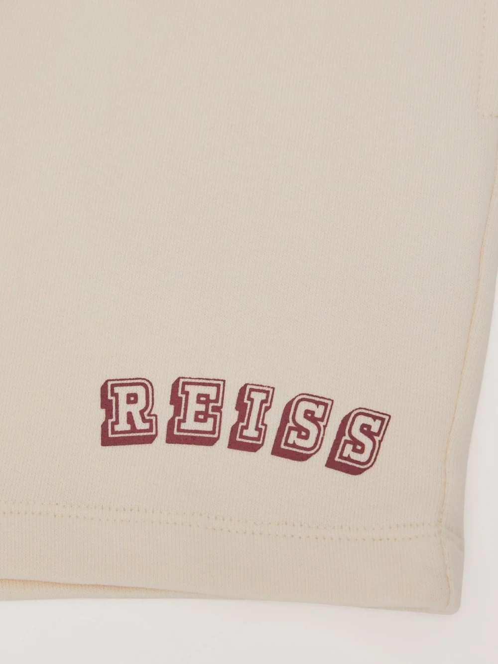 Reiss Off White & Brick 9-13 yrs Cotton Logo Drawstring Shorts, view 4