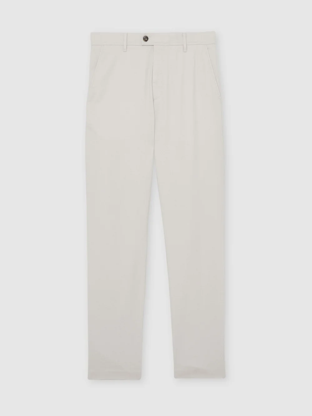 Reiss Off White Cotton Piqué Chino Trousers, view 2