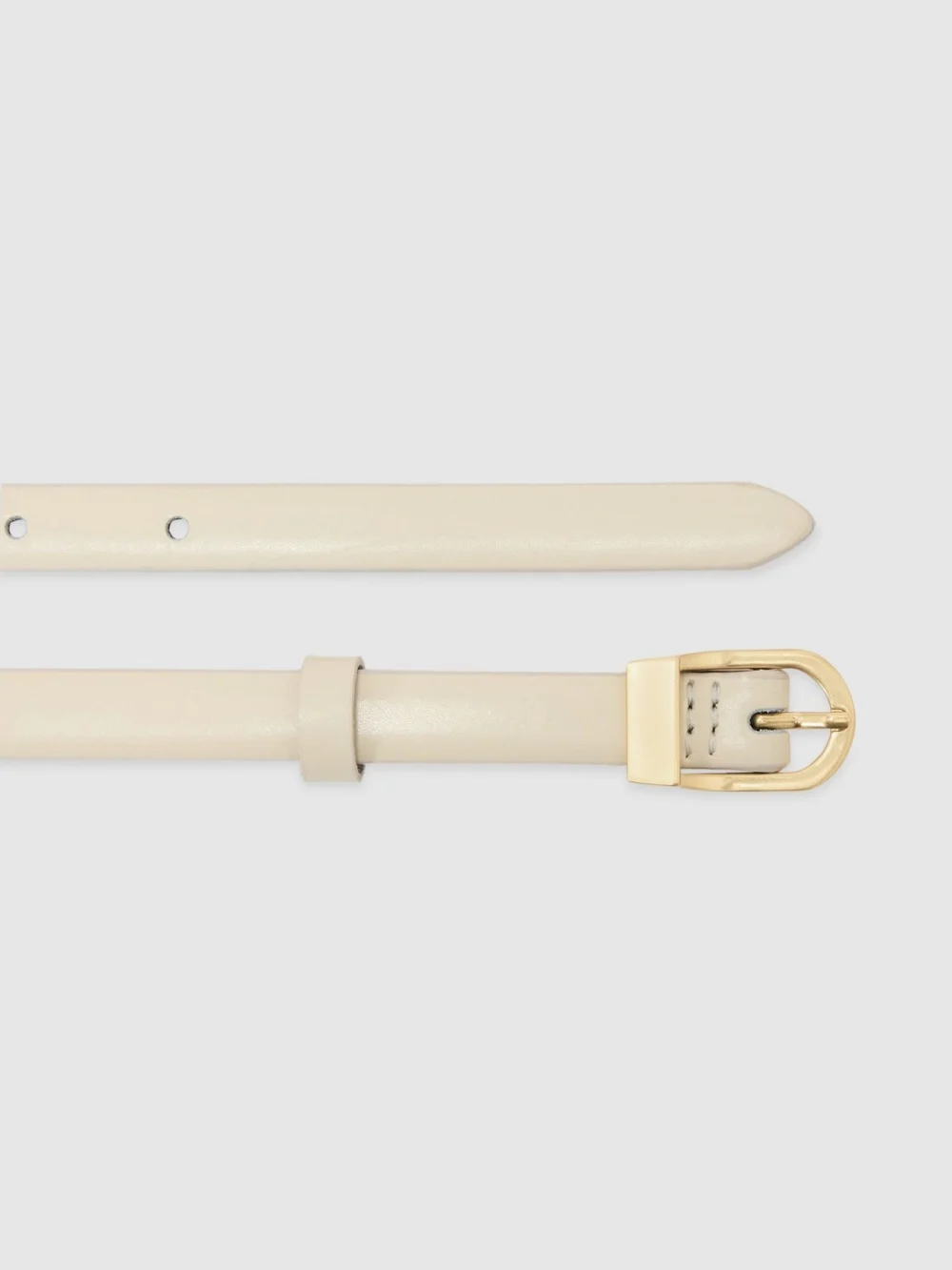 Reiss Off White Leather Mini-buckle Belt, view 3