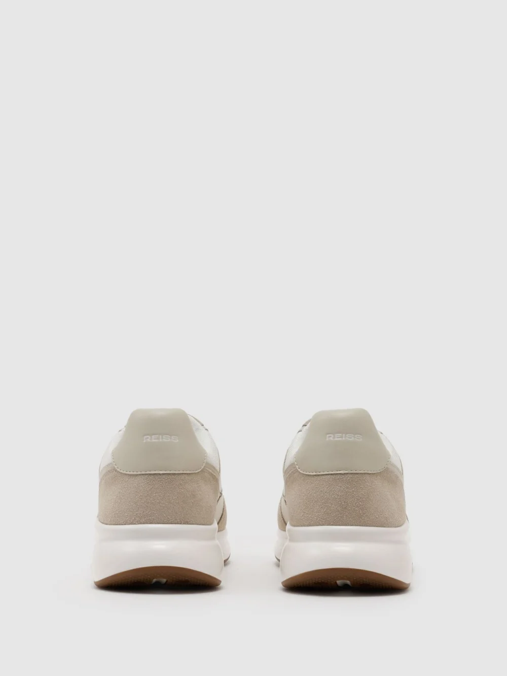Reiss Off White Suede-trim Runner Trainers, view 4