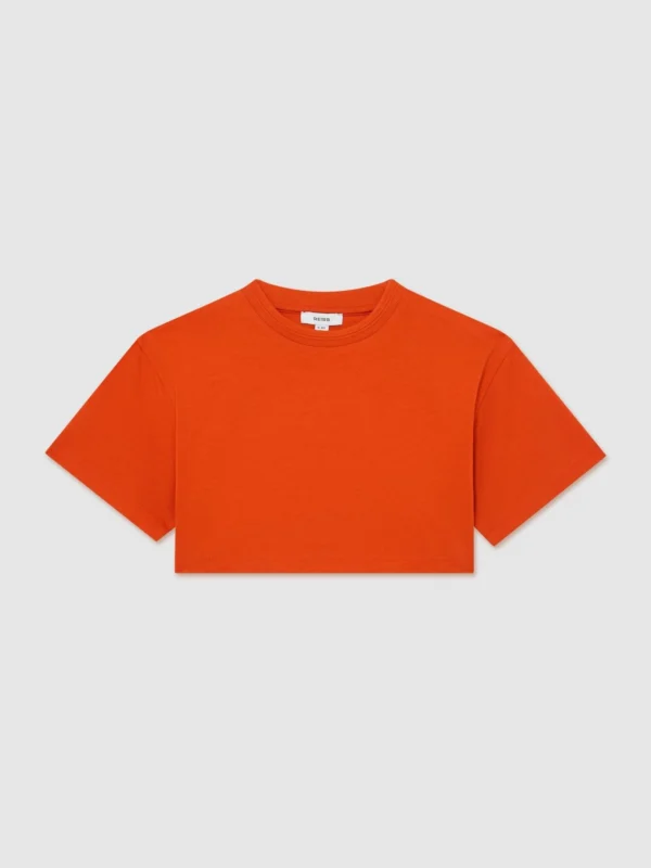 Reiss Orange 3-9 yrs Cotton Relaxed Cropped T-shirt