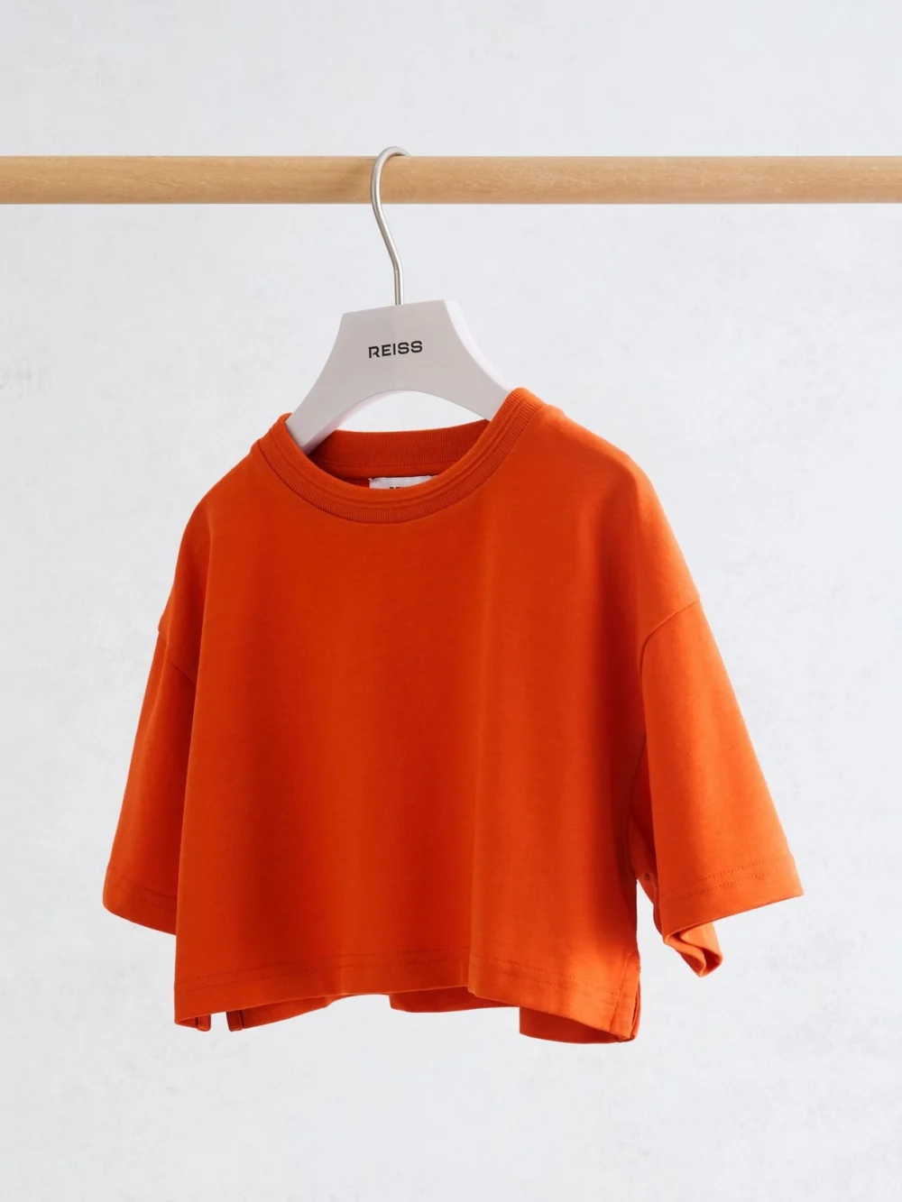 Reiss Orange 3-9 yrs Cotton Relaxed Cropped T-shirt, view 4