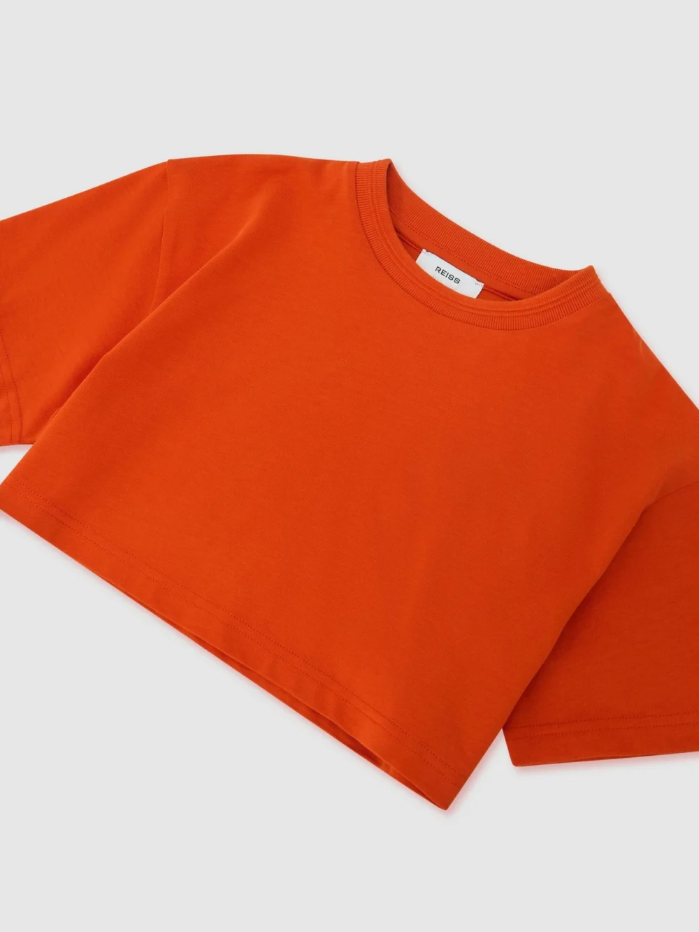 Reiss Orange 3-9 yrs Cotton Relaxed Cropped T-shirt, view 6