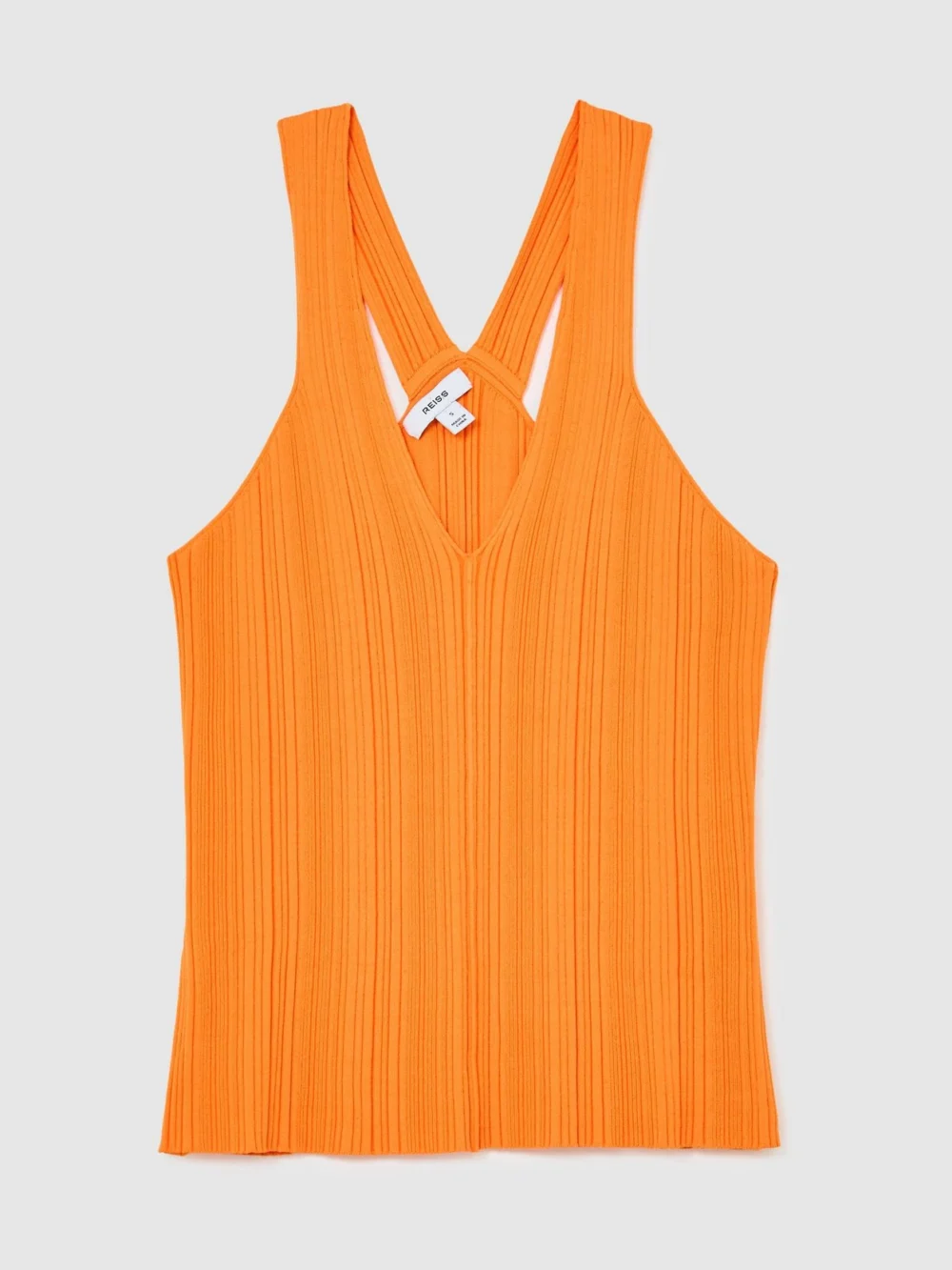 Reiss Orange Pleated Knit V-neck Vest, view 2