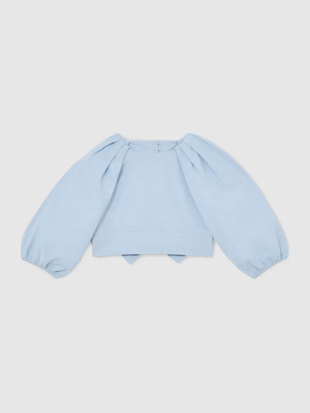 Reiss Pale Blue 13-14 yrs Puff-sleeve Tie-back Top,