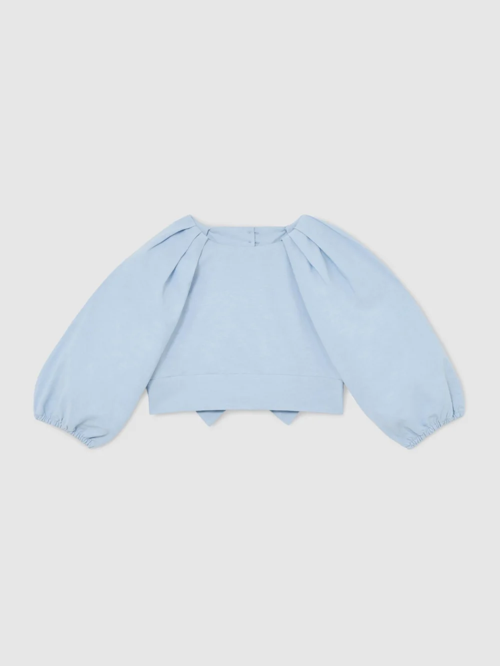 Reiss Pale Blue 13-14 yrs Puff-sleeve Tie-back Top,, view 6