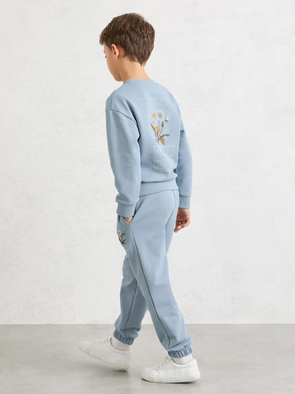 Reiss Pale Blue 3-9 yrs Cotton Dandelion Logo Sweatshirt, view 3