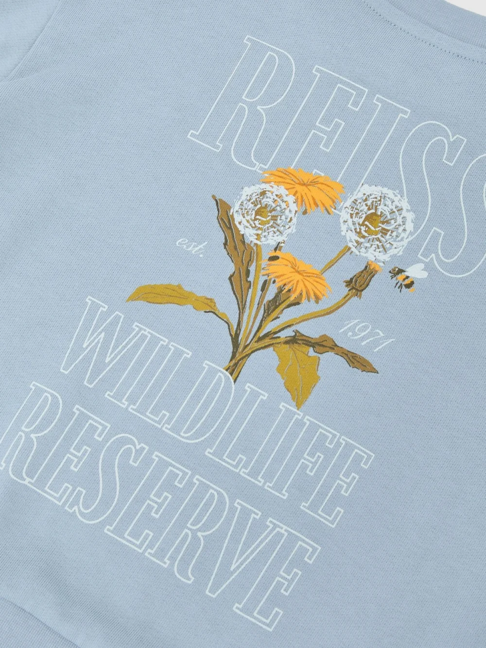 Reiss Pale Blue 3-9 yrs Cotton Dandelion Logo Sweatshirt, view 4