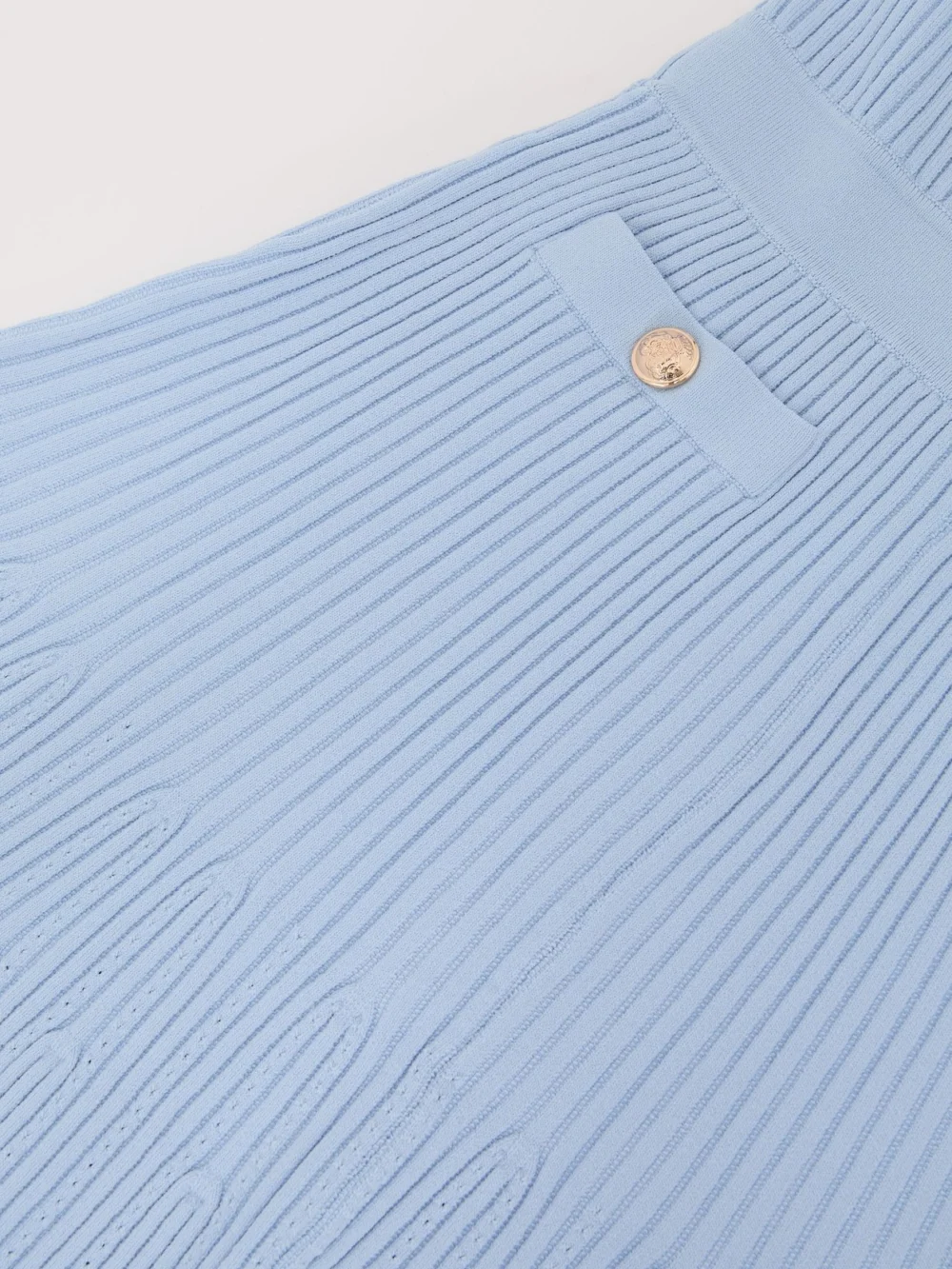 Reiss Pale Blue 3-9 yrs Pointelle-knit Ribbed Dress, view 3