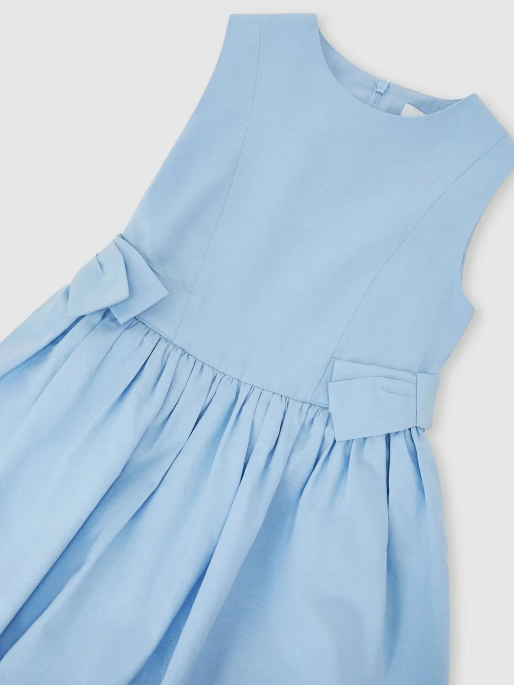 Reiss Pale Blue 3-9 yrs Puffball Bow-detail Sleeveless Dress, view 2