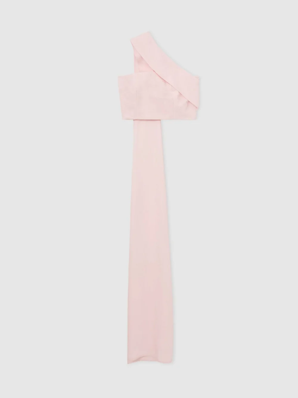 Reiss Pale Pink One-shoulder Scarf Bustier Top, view 2
