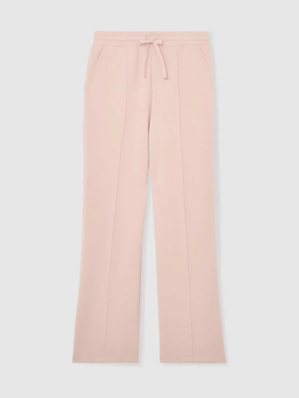 Reiss Pale Pink Premium Interlock Wide-leg Joggers, view 2