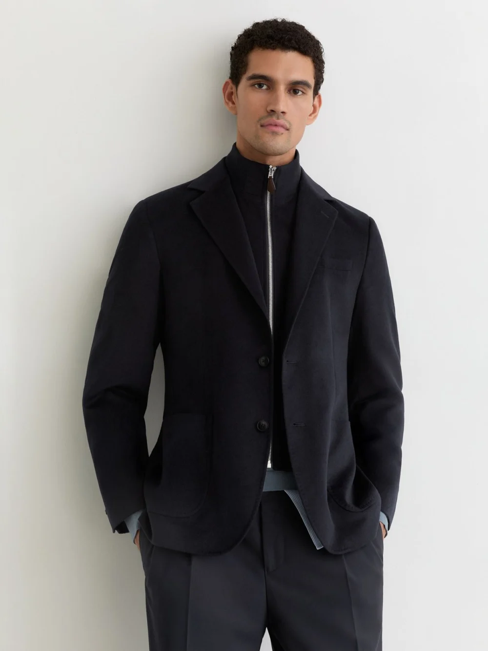 Reiss Patch Blazer Plain in navy