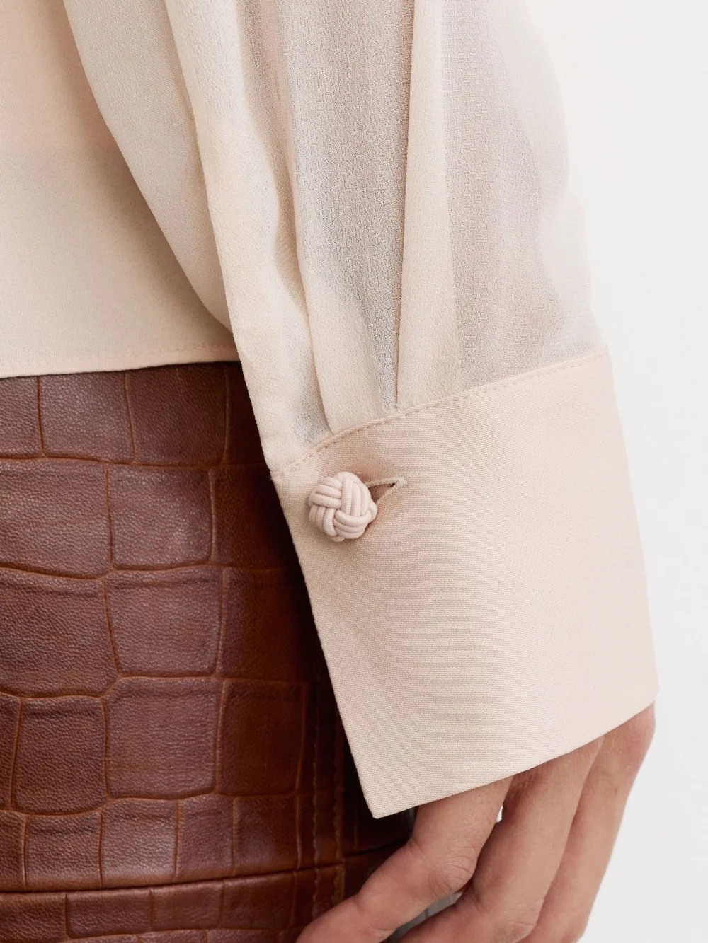 Reiss Peach Orange Blouse, view 4