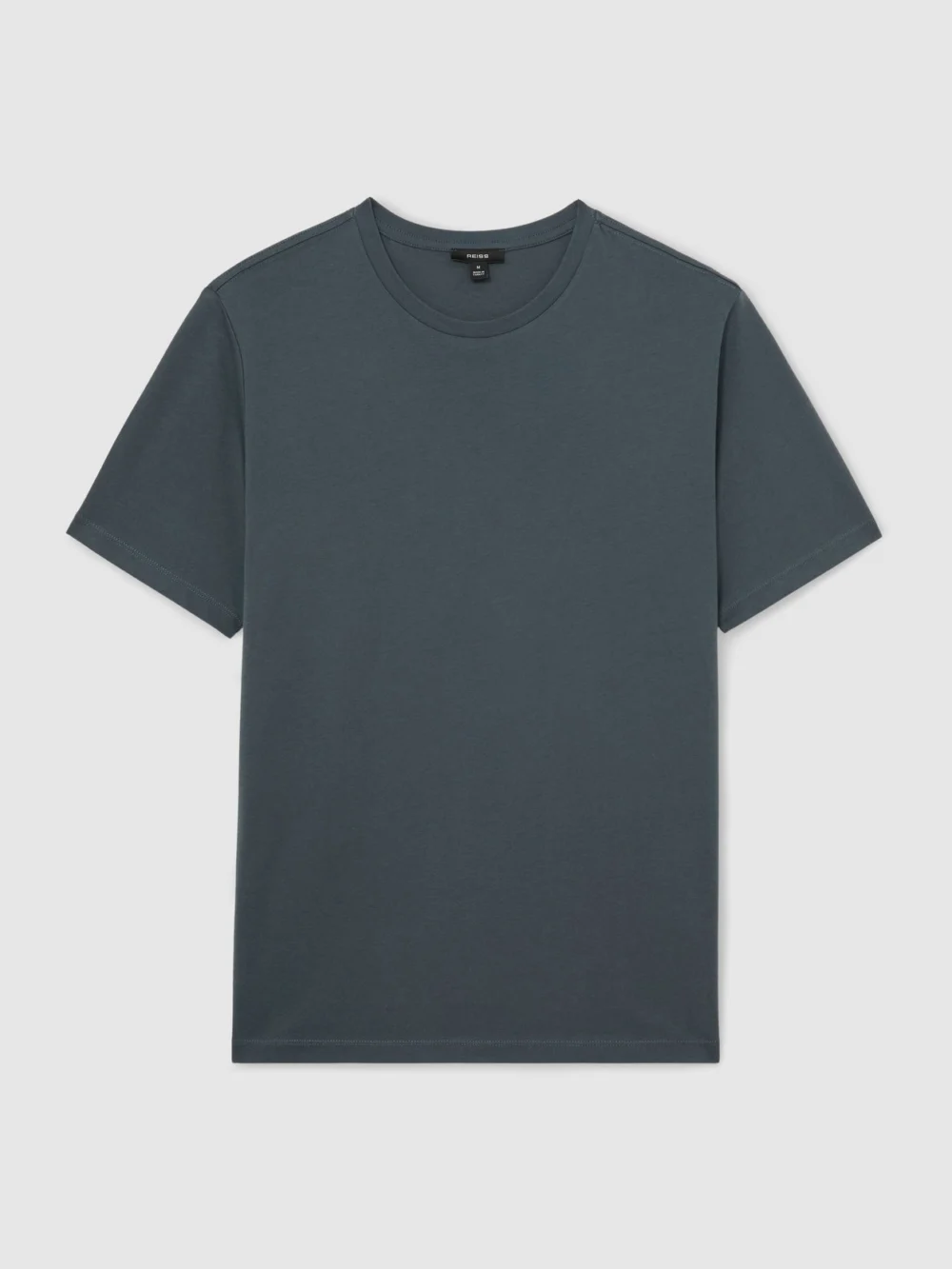 Reiss Petrol Blue Marl Cotton-blend Tailored-fit T-shirt, view 2