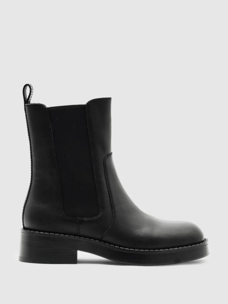 Reiss Phoebe Women's Black Leather Chelsea Boots