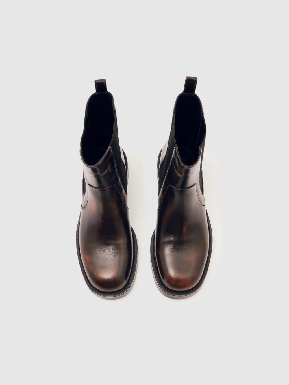 Reiss Phoebe Women's Brown Leather Chelsea Boots, view 3