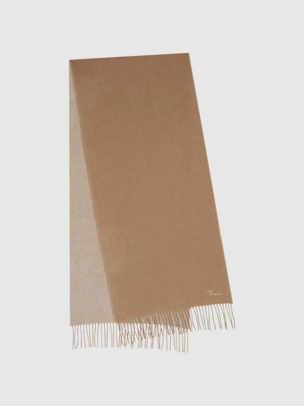 Reiss Picton Beige Cashmere Blend Scarf Wool Plain