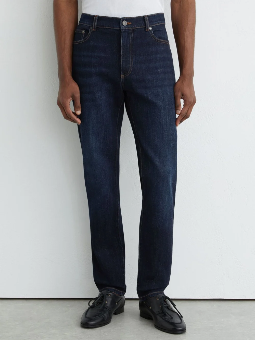 Reiss Picton Indigo Blue Wash Cotton-blend Slim-fit Jeans, 28L, view 4