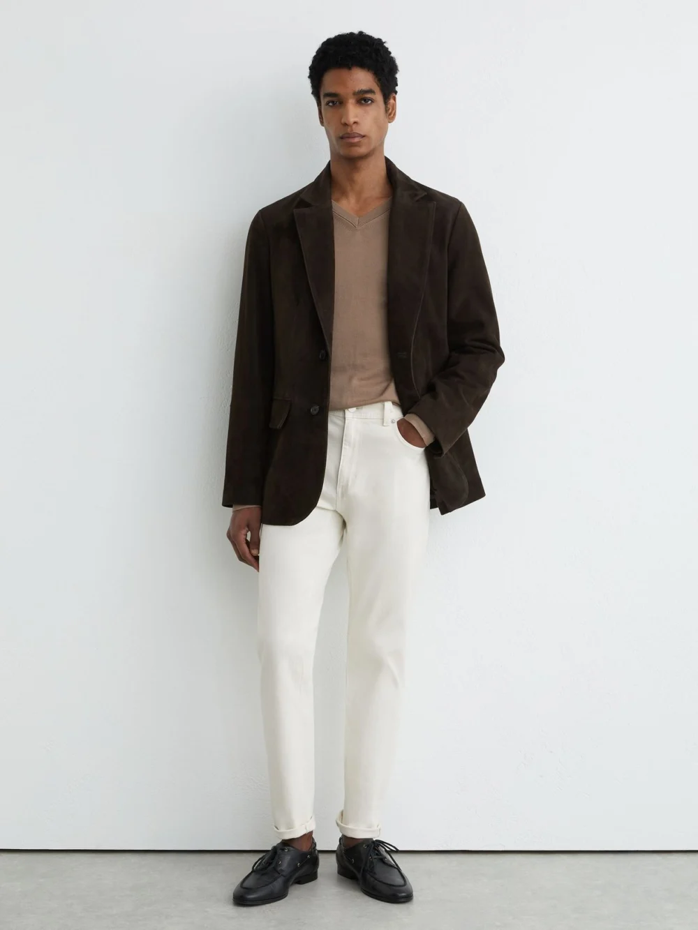 Reiss Picton Jeans Cotton Plain in white