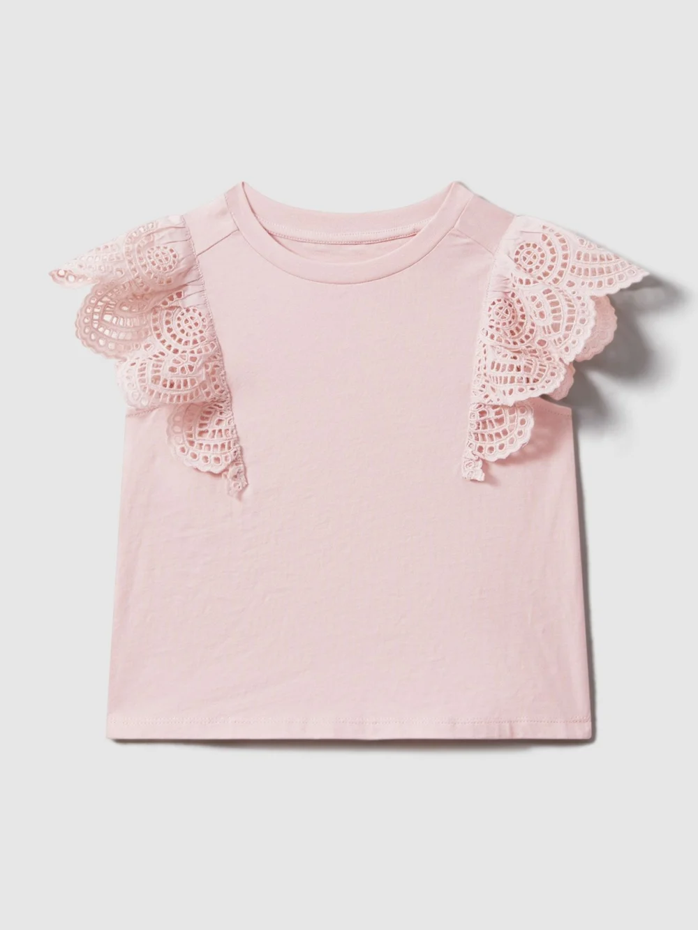 Reiss Pink 13-14 yrs Cotton Broderie Top,