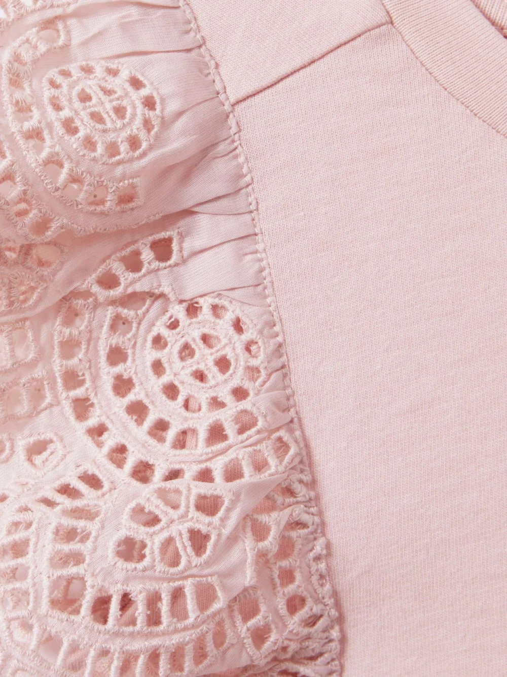 Reiss Pink 13-14 yrs Cotton Broderie Top,, view 4