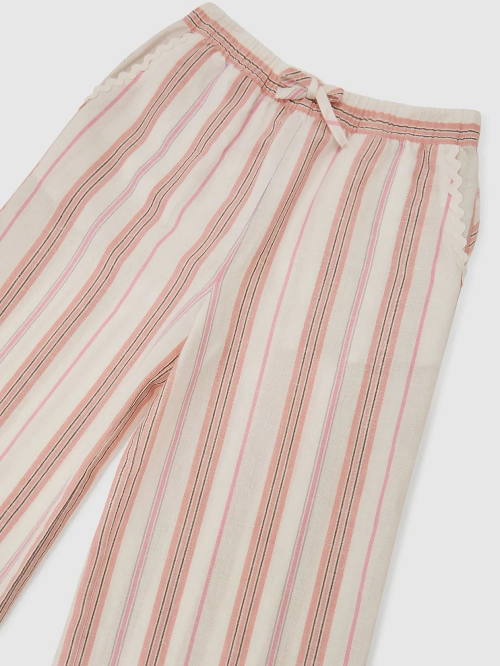 Reiss Pink 13-14 yrs Cotton-linen Striped Trousers,