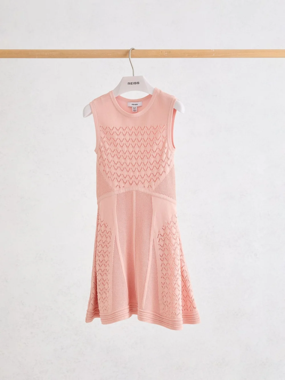 Reiss Pink 3-9 yrs Pointelle-knit Flippy Dress