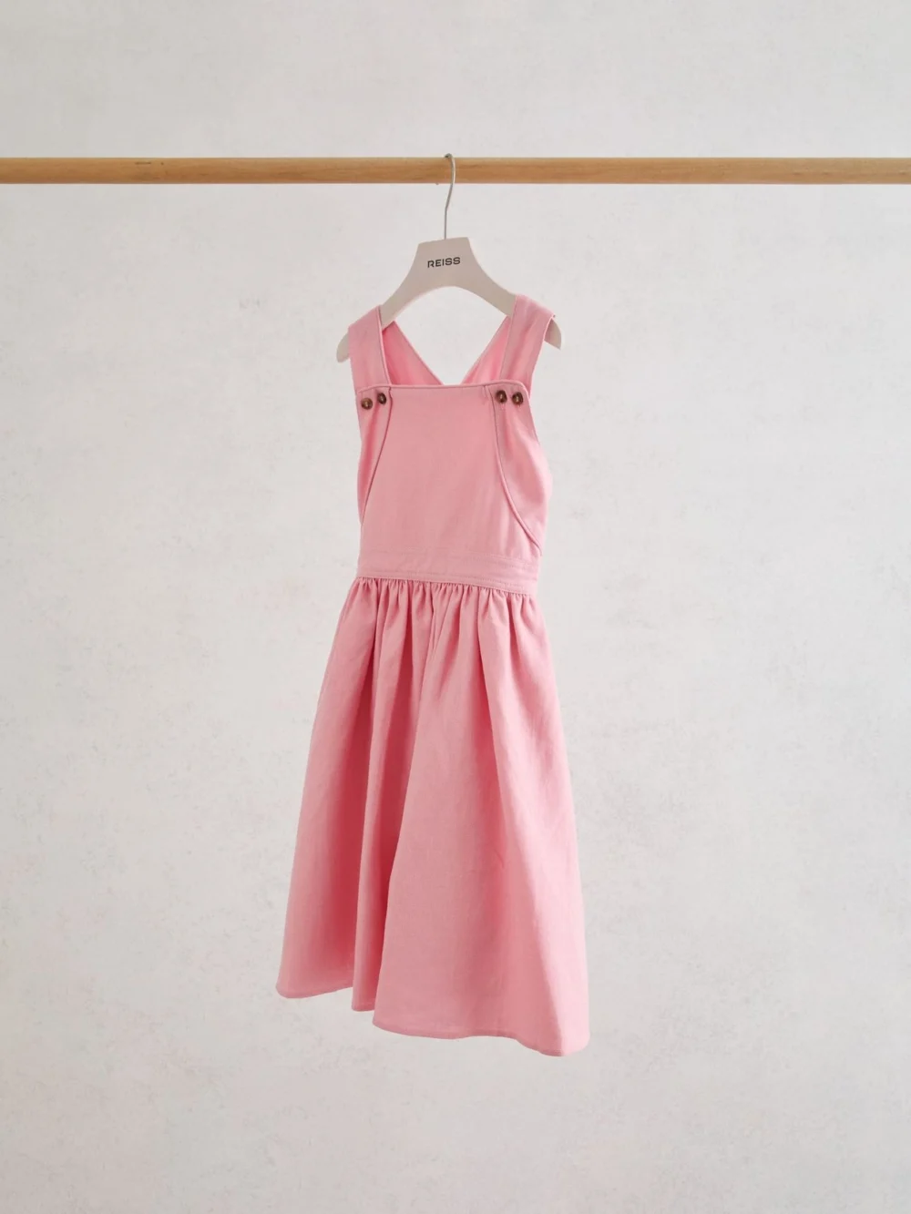 Reiss Pink 9-13 yrs Linen-blend Polka-dot Midi Dress