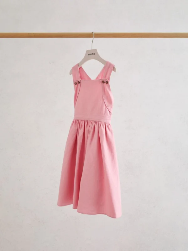 Reiss Pink 9-13 yrs Linen-blend Polka-dot Midi Dress