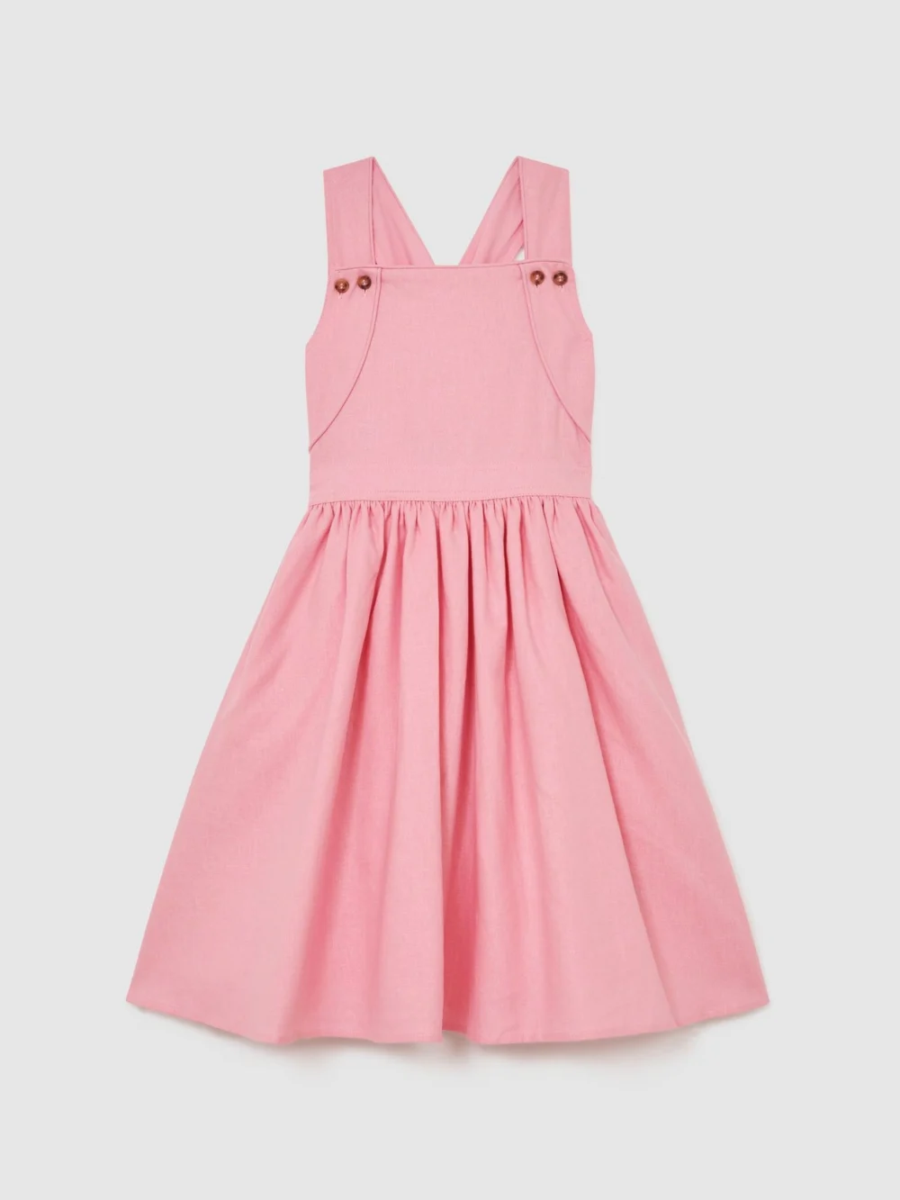Reiss Pink 9-13 yrs Linen-blend Polka-dot Midi Dress, view 2