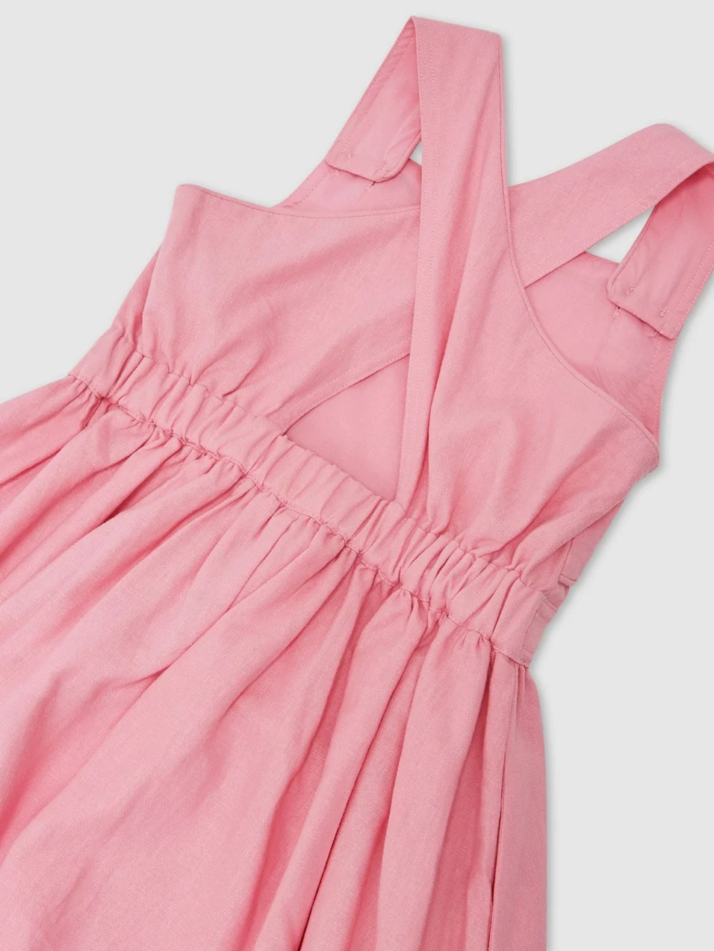 Reiss Pink 9-13 yrs Linen-blend Polka-dot Midi Dress, view 4