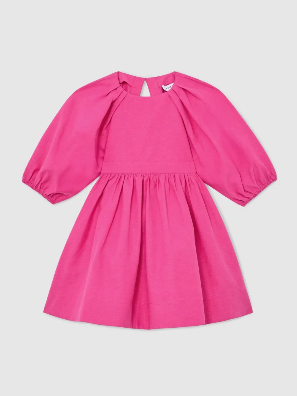 Reiss Pink 9-13 yrs Puff-sleeve Cut-out Back Dress, view 5