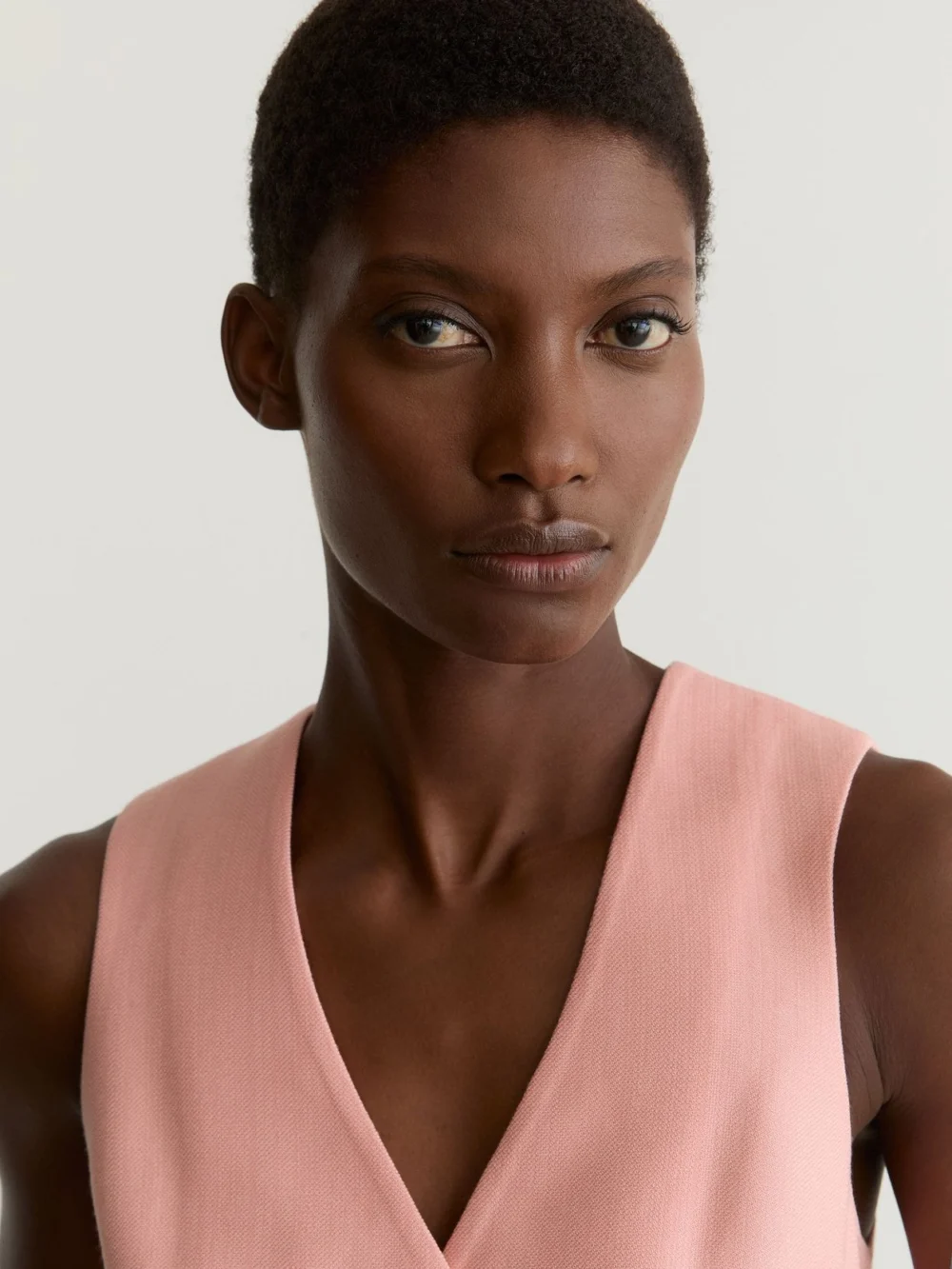 Reiss Pink Button-through Tailored Waistcoat, view 4
