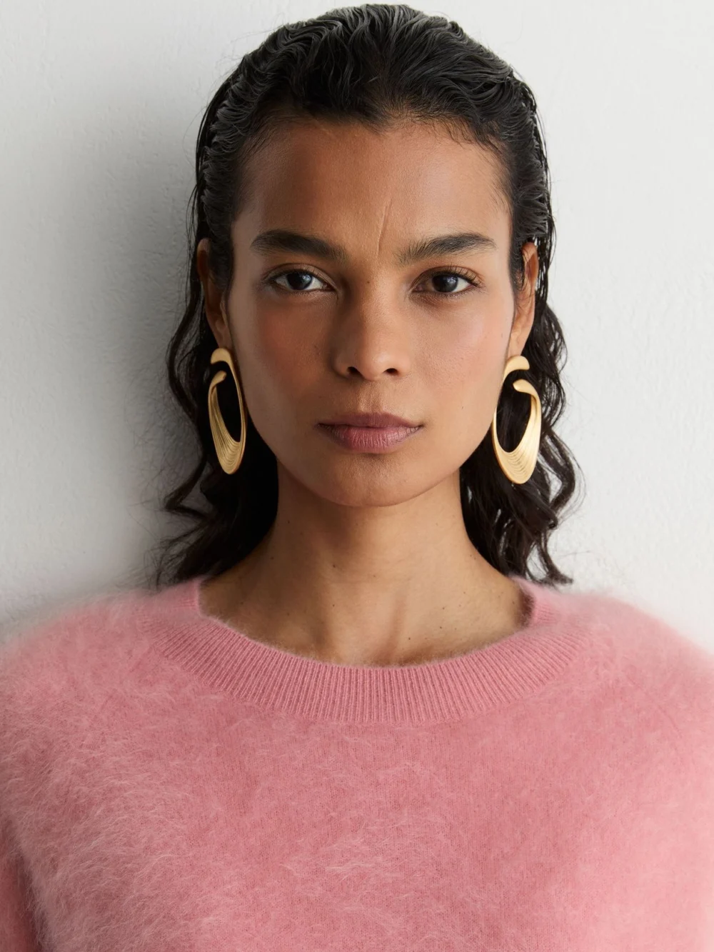 Reiss Pink Cashmere Short-sleeve Top, view 4