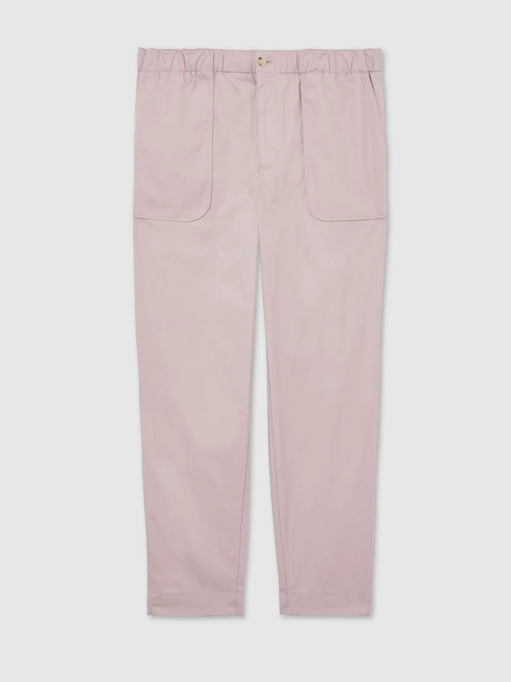 Reiss Pink Cotton-blend Lightweight Tapered Trousers, view 2