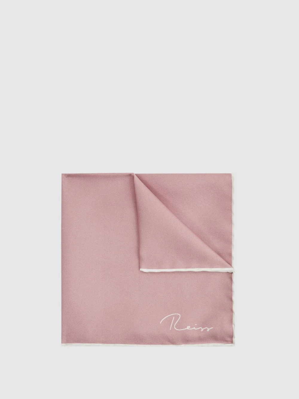 Reiss Pink Plain Silk Pocket Square