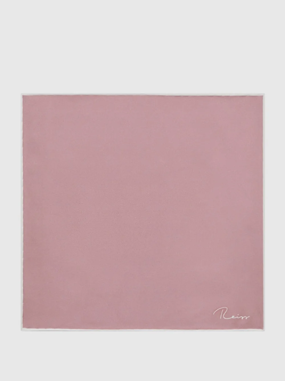 Reiss Pink Plain Silk Pocket Square, view 4