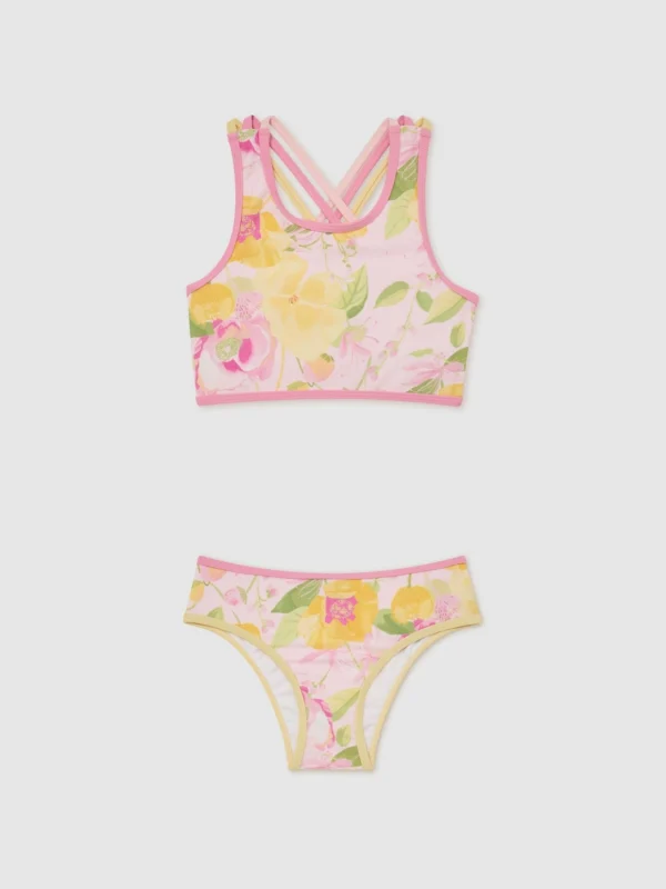Reiss Pink Print 3-9 yrs Floral-print Bikini Set