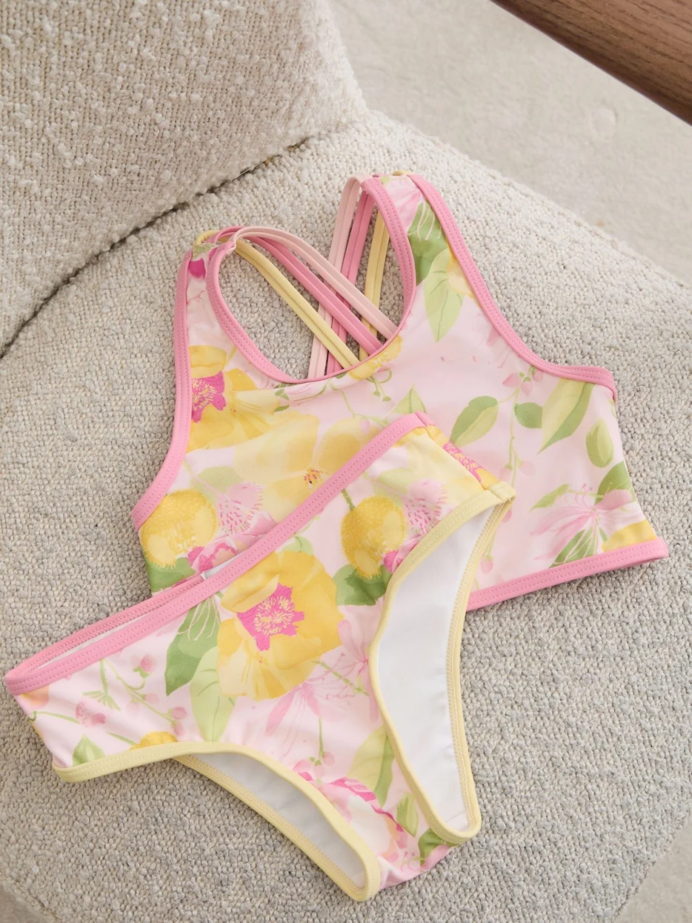 Reiss Pink Print 3-9 yrs Floral-print Bikini Set, view 2