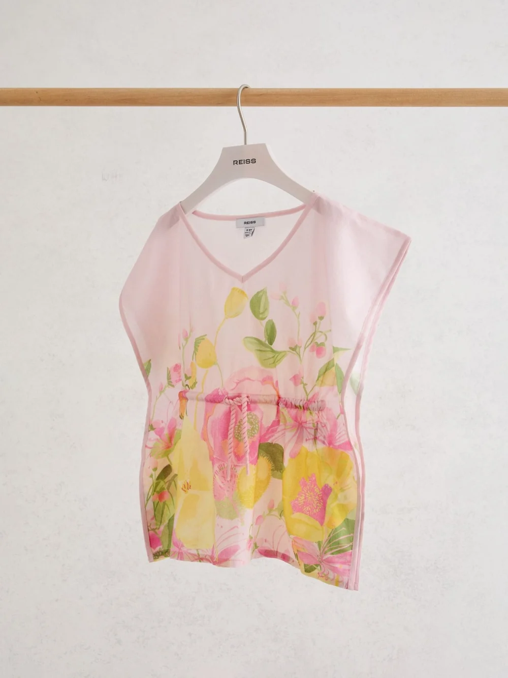 Reiss Pink Print 9-13 yrs Cotton Floral-print Kaftan,
