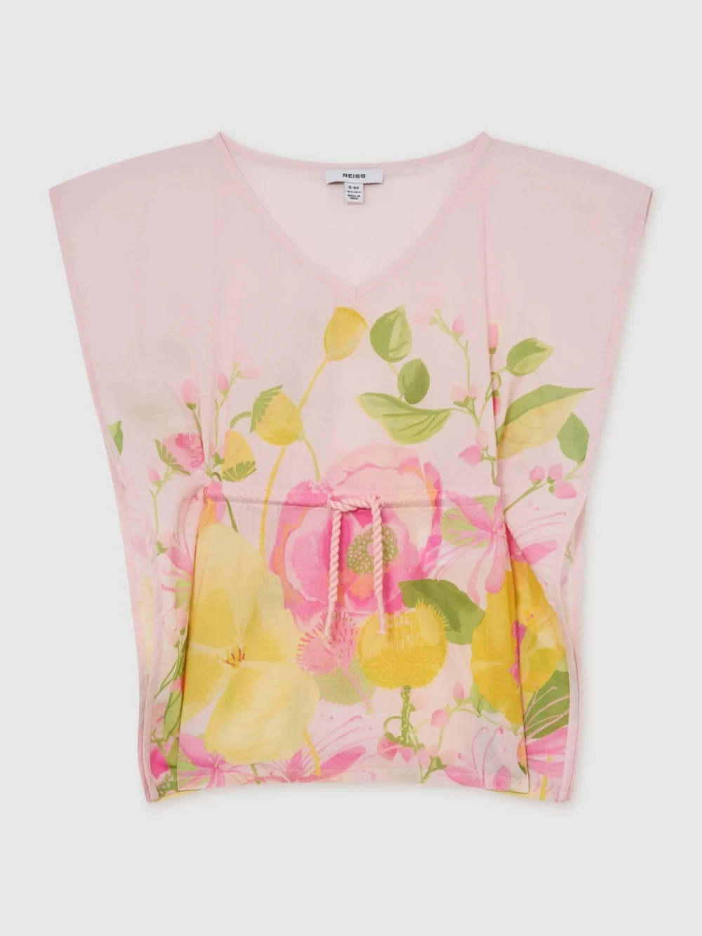 Reiss Pink Print 9-13 yrs Cotton Floral-print Kaftan,, view 4