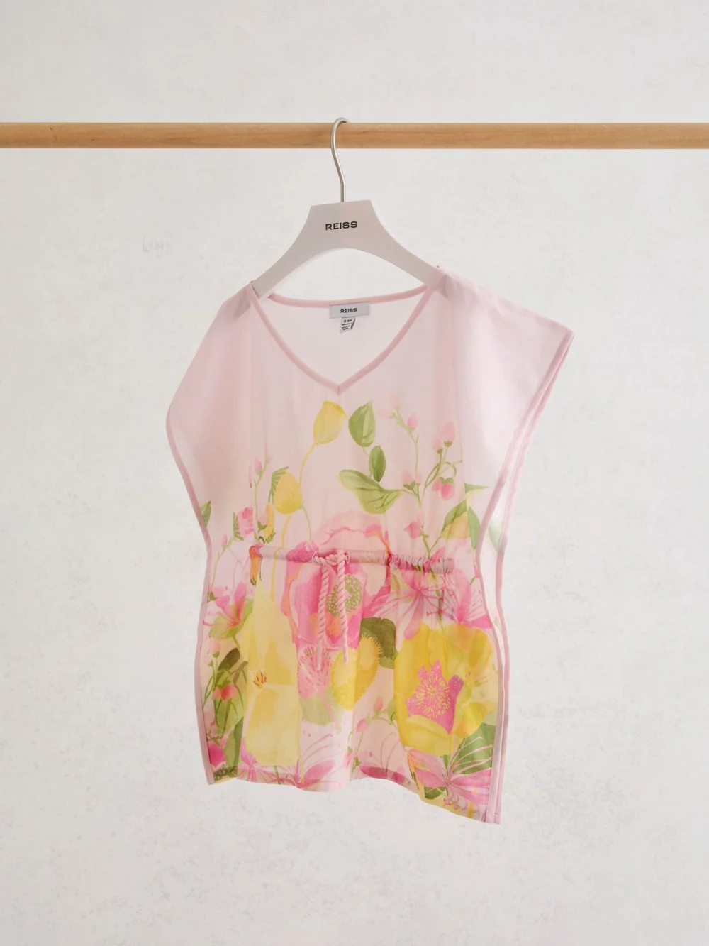 Reiss Pink Print 9-13 yrs Cotton Floral-print Kaftan,, view 5