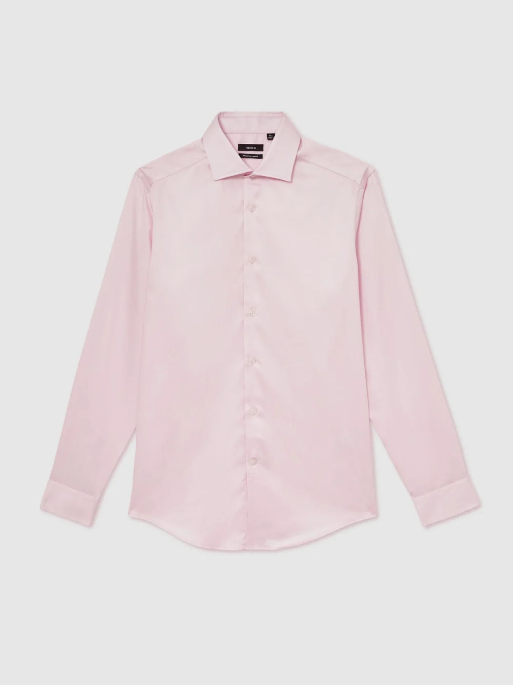 Reiss Pink Remote Fit Cotton-satin Cutaway-collar Shirt