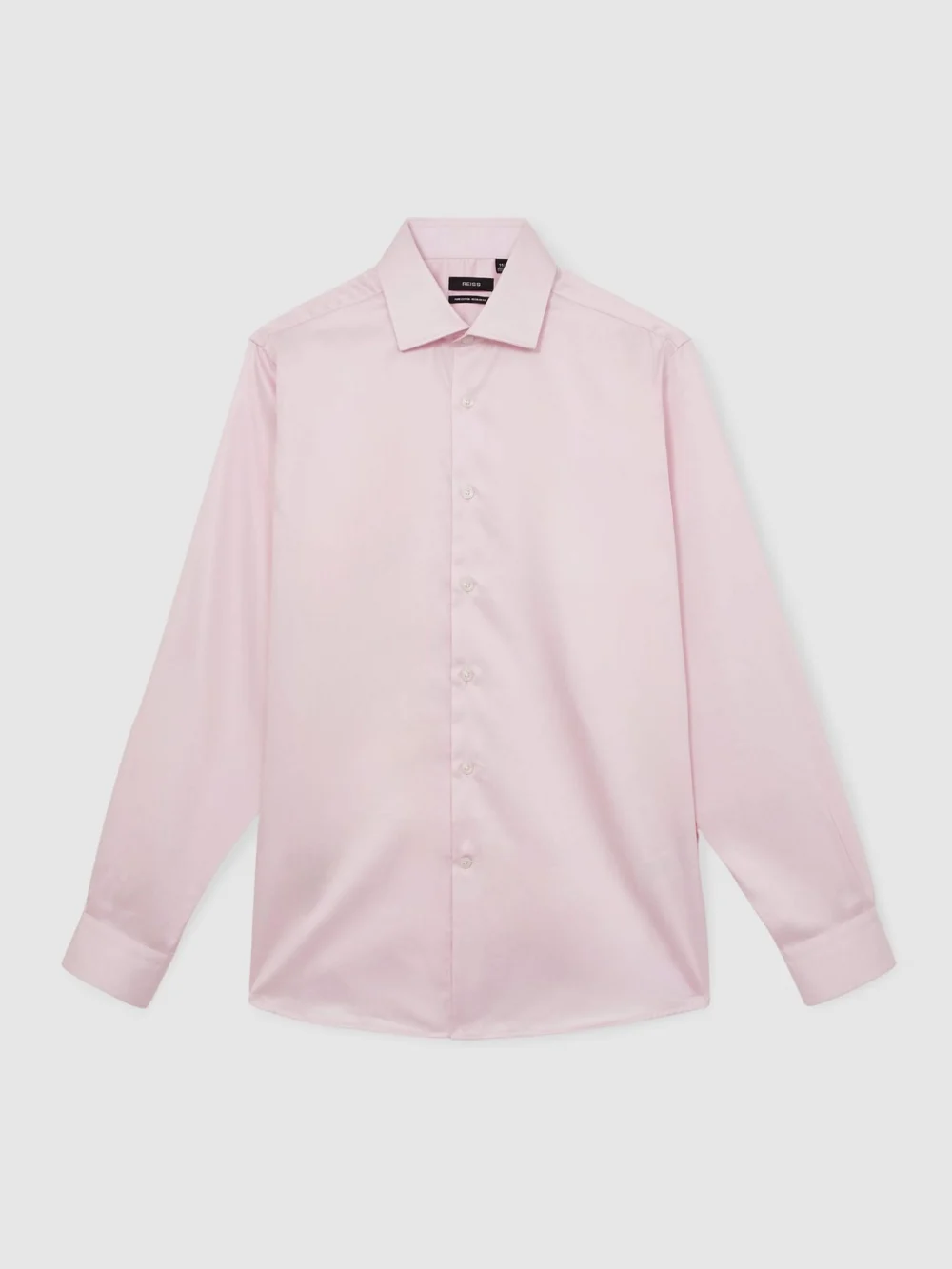 Reiss Pink Remote Fit Cotton-satin Cutaway-collar Shirt, view 6