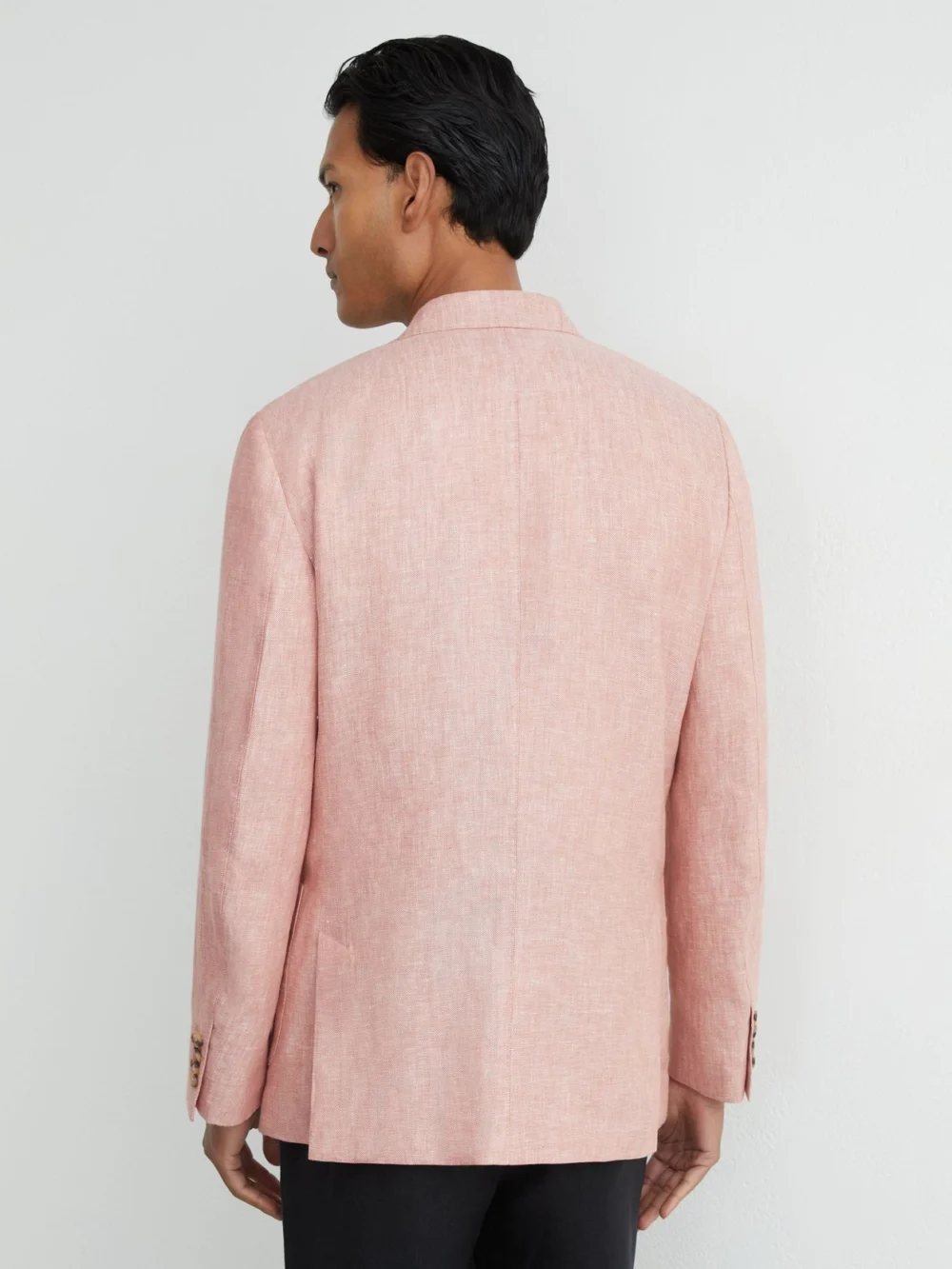 Reiss Plum Pink Tailored Fit Linen-twill Single-breasted Blazer Tailored-fit, view 4