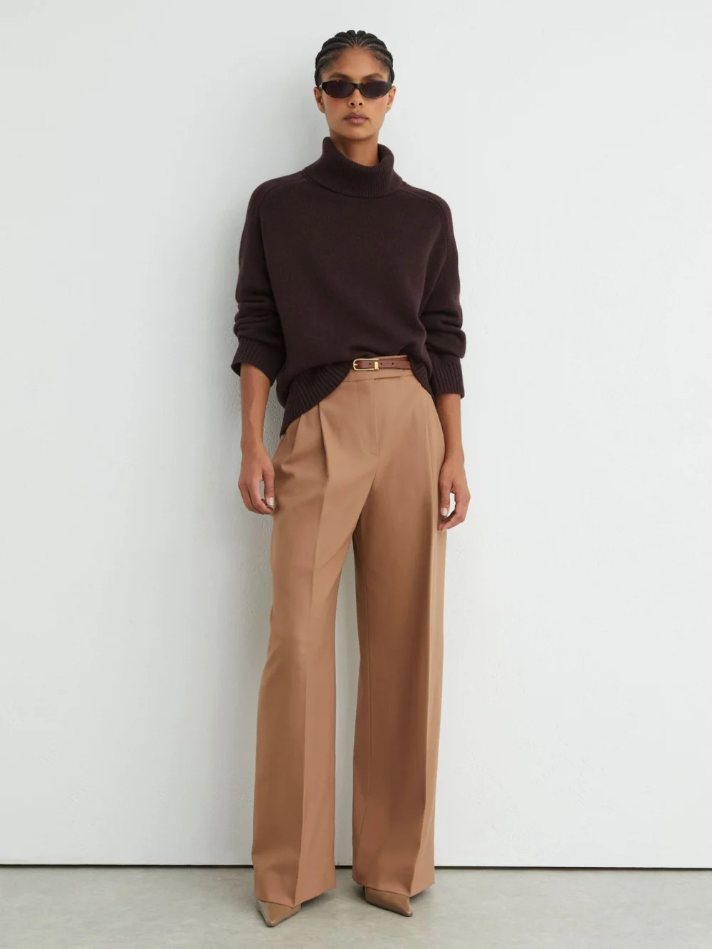Reiss Plum Purple Petite Wool-cashmere Roll-neck Jumper