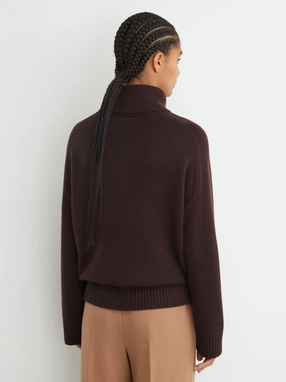 Reiss Plum Purple Petite Wool-cashmere Roll-neck Jumper, view 4