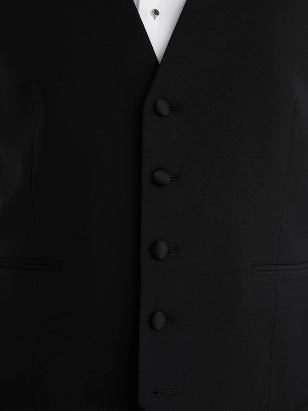 Reiss Poker Men's Black Wool-blend Tailored-fit Waistcoat, view 4